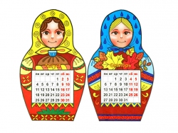 Календари-закладки на 2014 год: Матрёшки (август и октябрь)