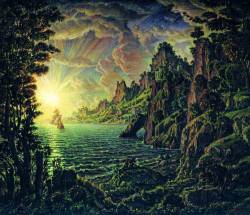 Константин Богаевский. Корабли. Вечернее солнце