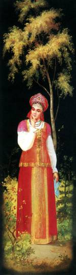 Виктор Липицкий. Во поле берёза стояла. Лаковая миниатюра