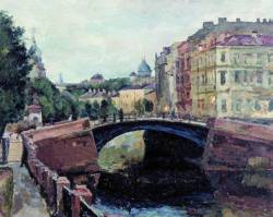Александр Осмеркин. Мойка. Белая ночь (1927)
