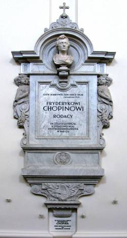 Эпитафия. Замурованное сердце Фредерика Шопена. Костёл Святого Креста, Варшава, Польша